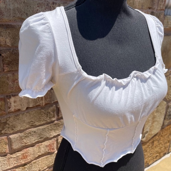 White Crop Top - Picture 3 of 6